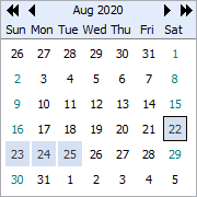 Delphi component VCL Planner Calendar
