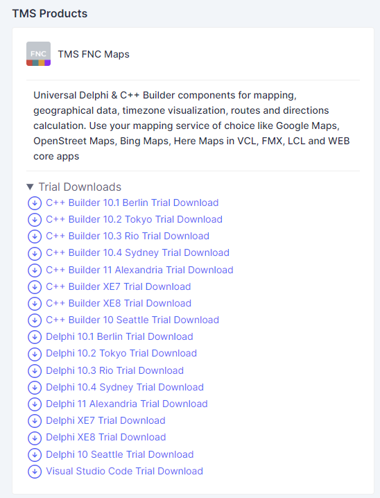 TMS Software Delphi  Components 