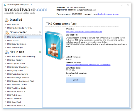 Tms component pack 6.5.0.0