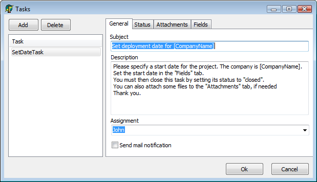 Task setting. TMS workflow Studio. TMS Studio.